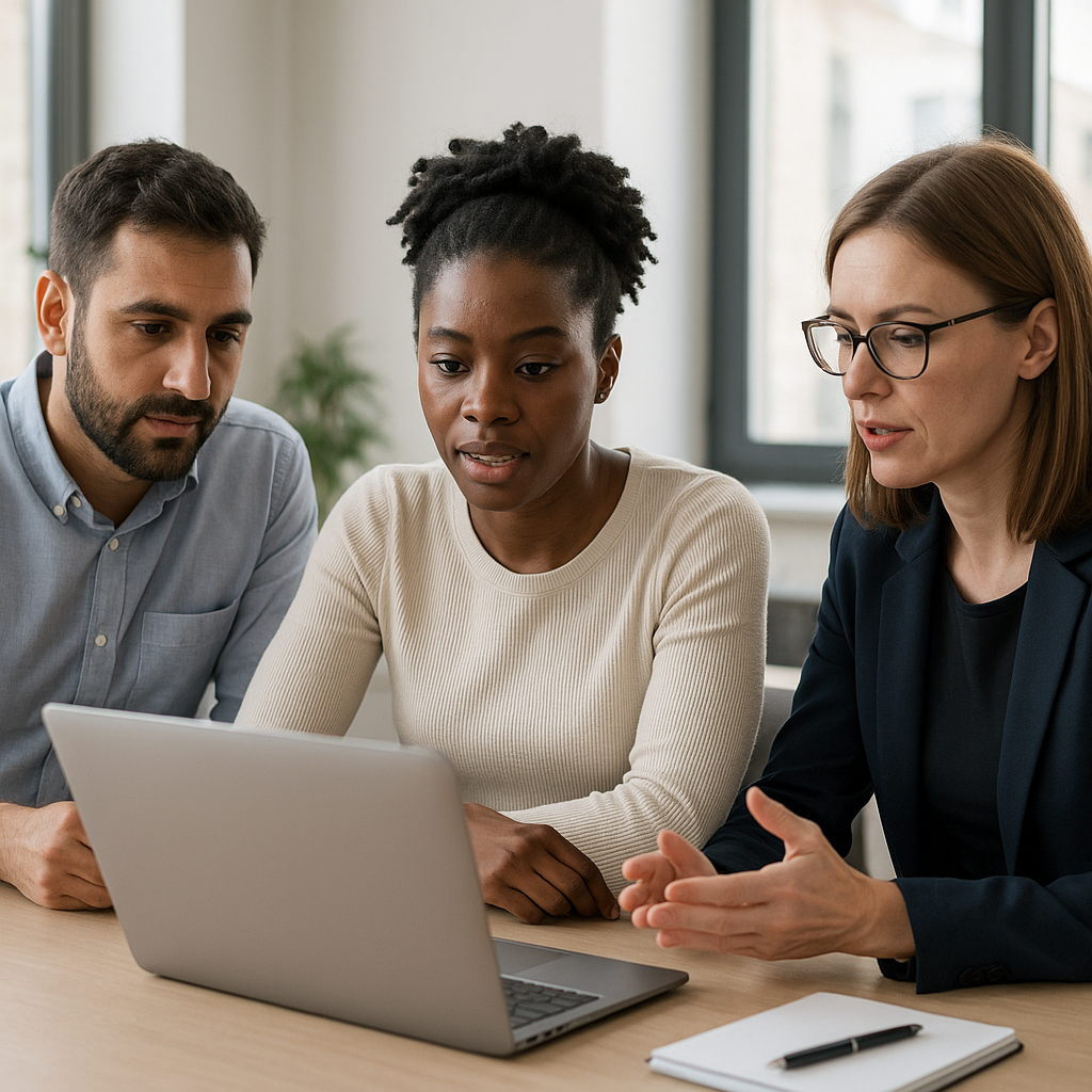 Business-Team arbeitet im Meeting gemeinsam an einer Partner Engagement Strategie im B2B-Channel