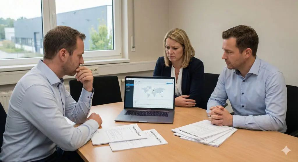 Channel Marketing im Mittelstand: Management eines deutschen B2B-Unternehmens blickt auf schwaches Partnerprogramm-Dashboard